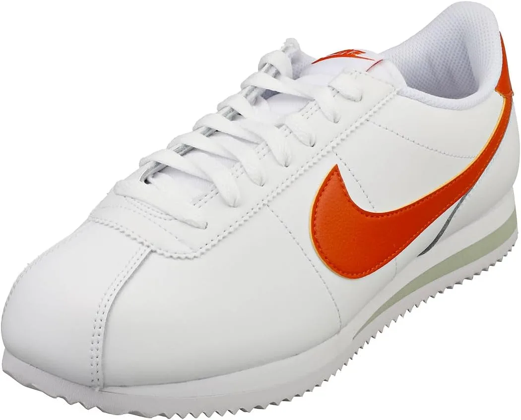 Мужские кроссовки Nike Cortez (DM4044-102, белый/нефритовый горизонт/оранжевый цвет "Костер")