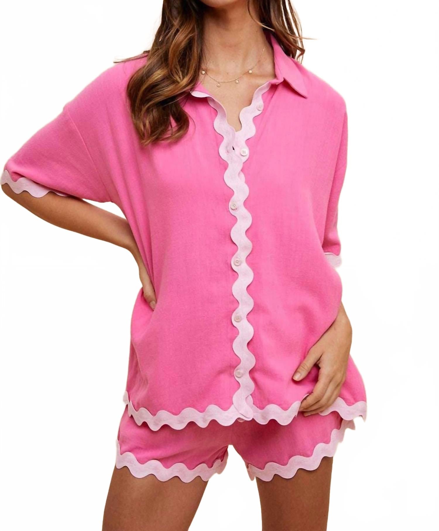 

Набор Annie Ric Rac в ярко-розовом цвете Anniewear, розовый