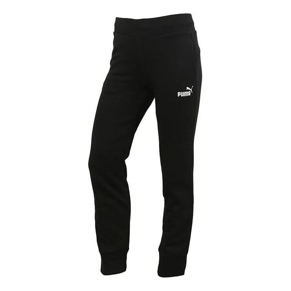 

Брюки essentials sweatpants 'black white' Puma, черный