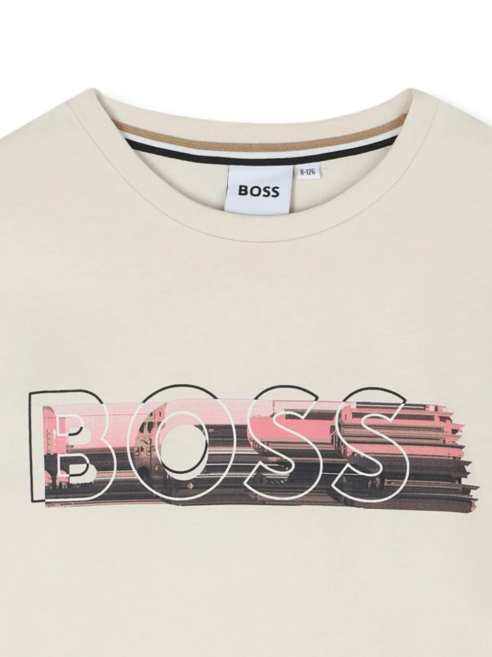 Топ с длинными рукавами и логотипом BOSS Kidswear, нейтральный — фото 3