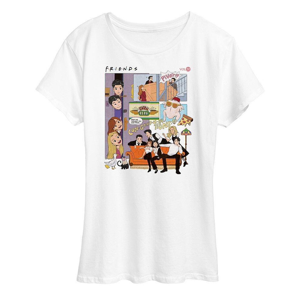 

Женская футболка с рисунком Friends 30th Grid Licensed Character, белый