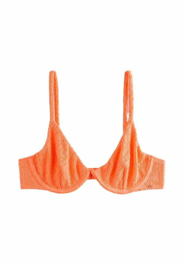 Верхняя часть бикини стандартного кроя без подкладки Next, Bright Orange Crinkle