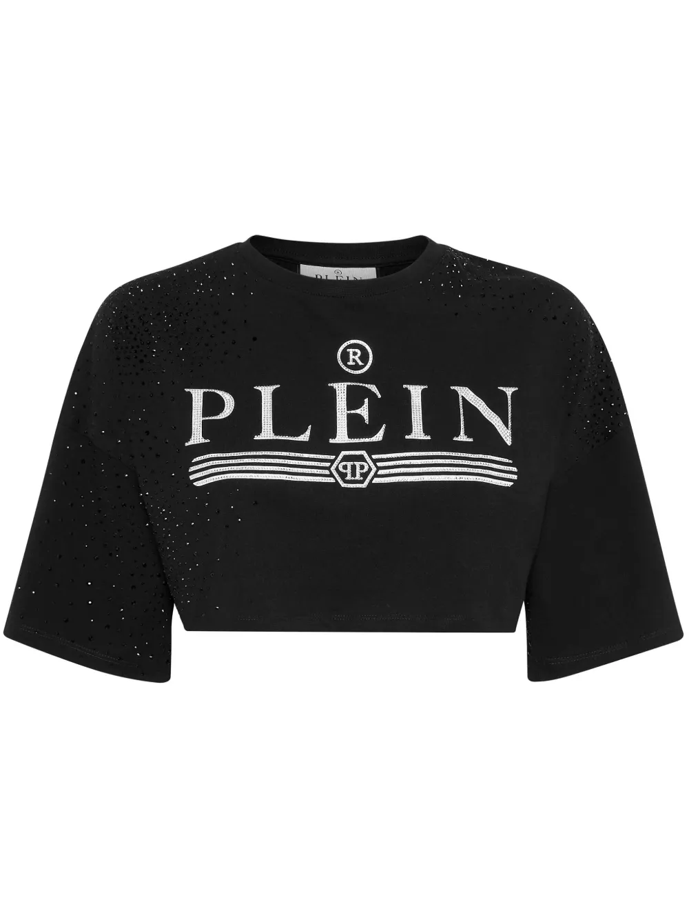 

Укороченная футболка с логотипом Philipp Plein, черный