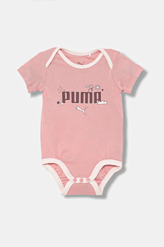 Детские хлопковые боди MINICATS Newborn 2-Pack Graphic Bodysuit Set INF 2-pack Puma, розовый — фото 2