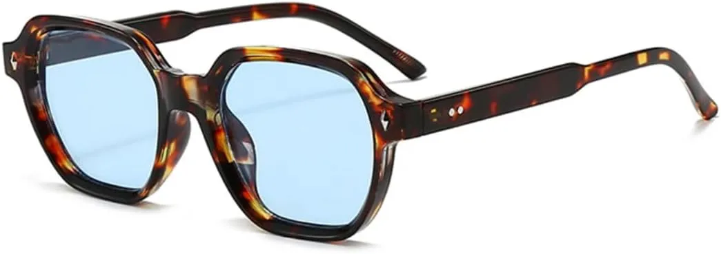 

Солнцезащитные очки для мужчин и женщин - защита UV400 - яркие заклепки, леопардовый принт, для занятий спортом на открытом воздухе и вождения DSVIGF, Leopard Blue