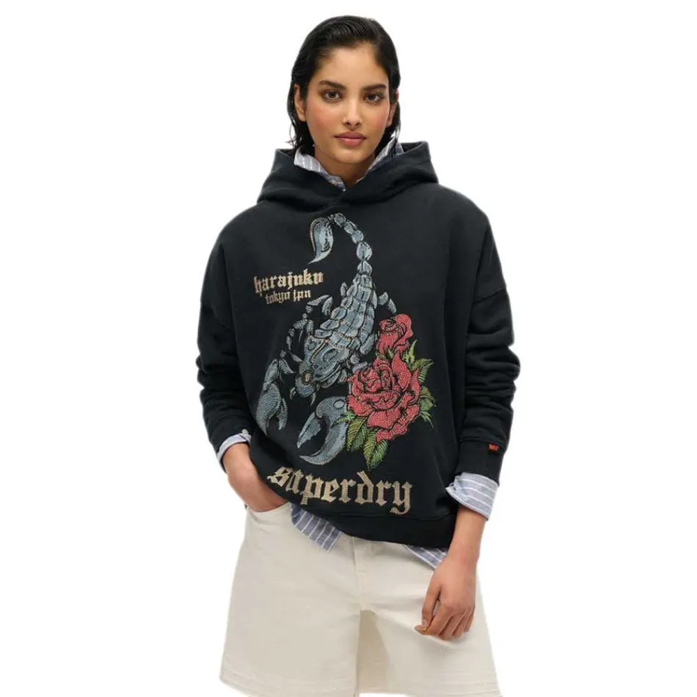 

Худи Superdry Neo Trad Tattoo Relaxed Fit, черный