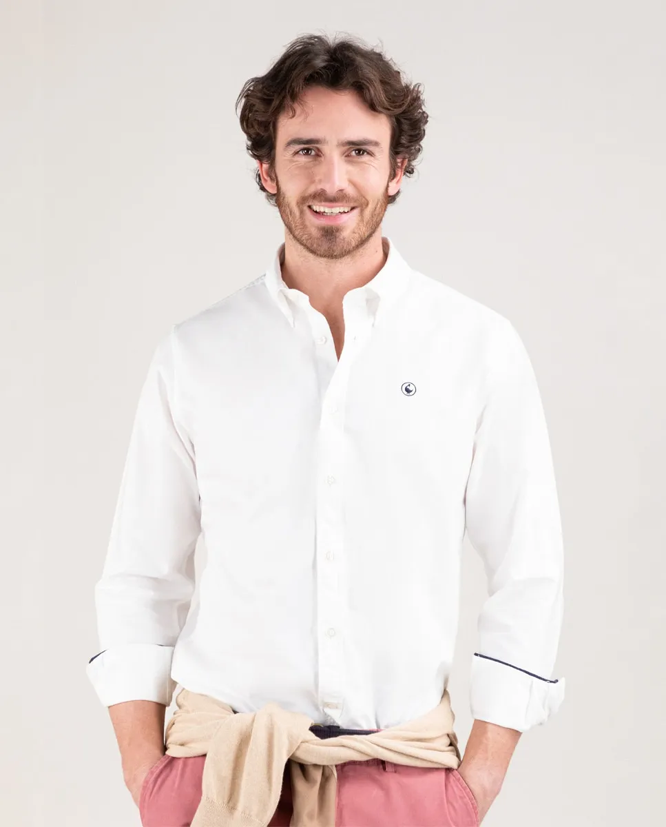 

Мужская рубашка из окрашенного в готовом виде хлопка El Ganso, белый