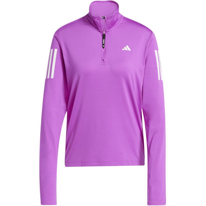 

Толстовка Own the Run с застежкой-молнией на половину длины Adidas, цвет purbur