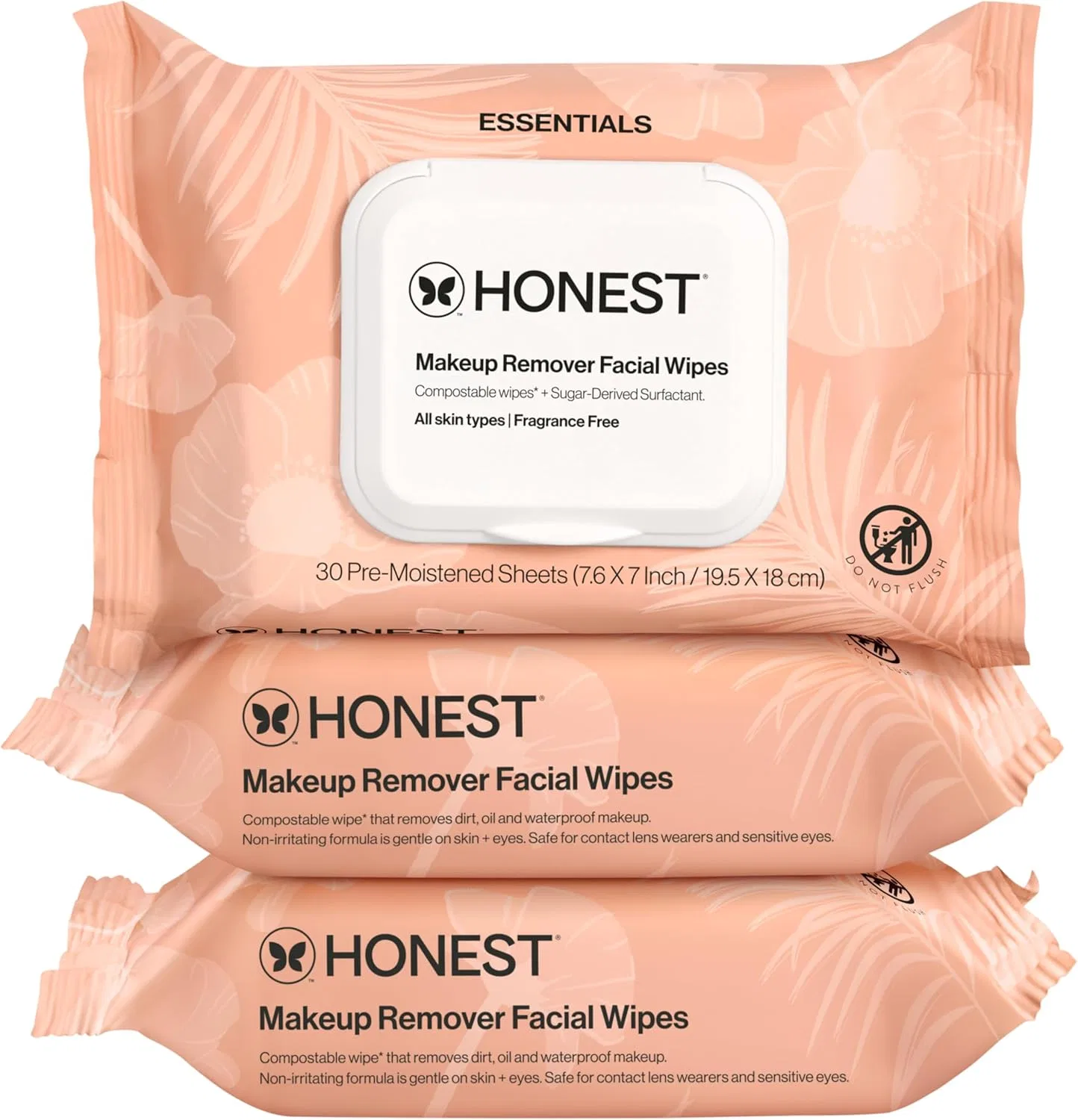 Средство для снятия макияжа Honest Beauty — Салфетки для снятия макияжа на растительной основе, 726 г