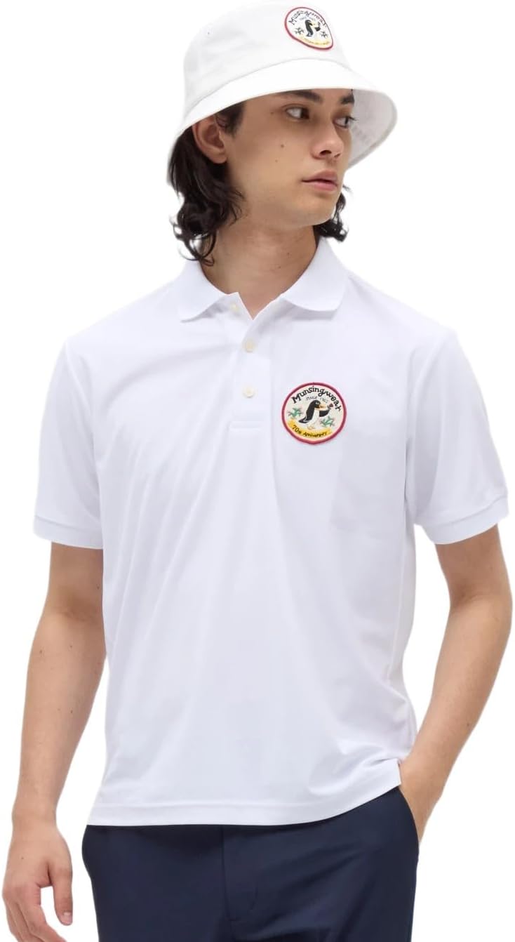 

Мужская рубашка-поло Manning Wear MG5FHS27M с коротким рукавом, с длинным рукавом, с защитой от УФ-излучения, впитывающая пот, быстросохнущая, эластичная, для гольфа Munsingwear, белый