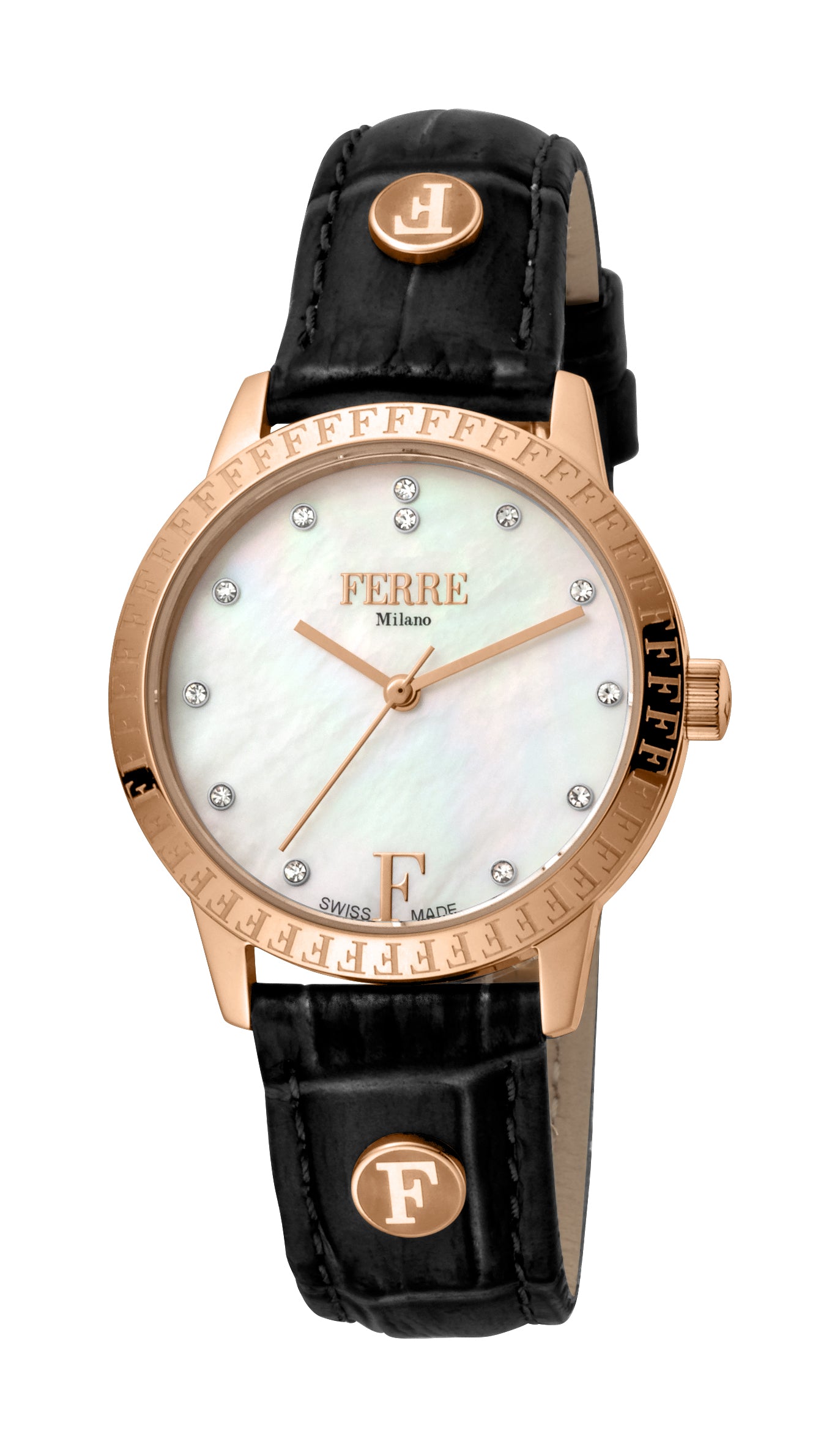 

Женские часы Ferre Milano с белым циферблатом из кожи MOP