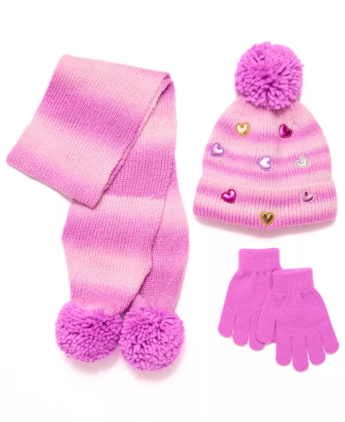

Большой набор для девочек: шапка, перчатки и шарф Inmocean, розовый
