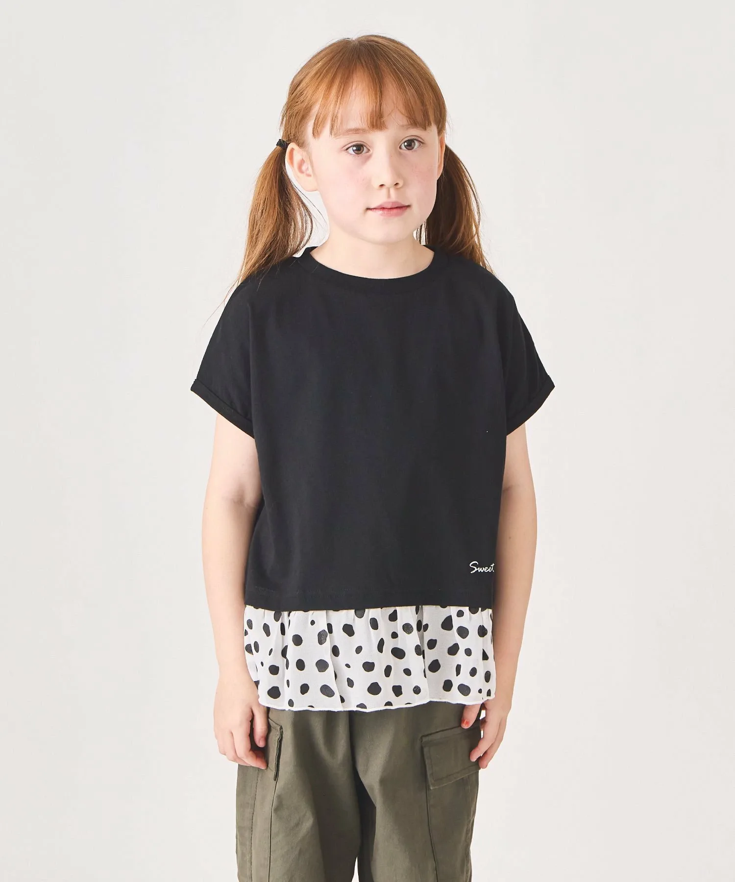 Топ с оборками по низу Ever Closet, black