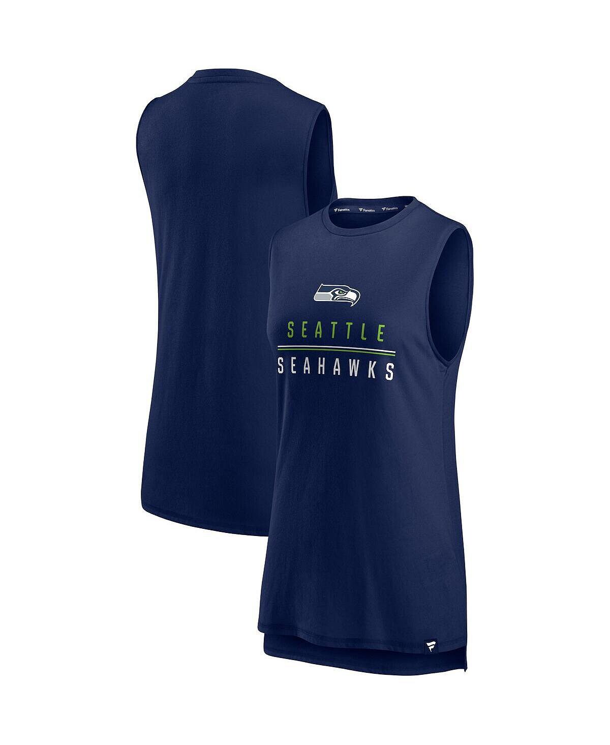 

Женская темно-синяя майка с логотипом Seattle Seahawks True Contender Fanatics, темно-синий