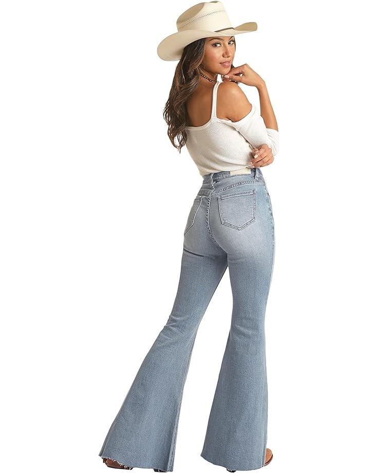 

Джинсы Rock and Roll Cowgirl High-Rise Distressed Bell Bottom Jeans in Light Wash RRWD7HRZTT, цвет Light Wash