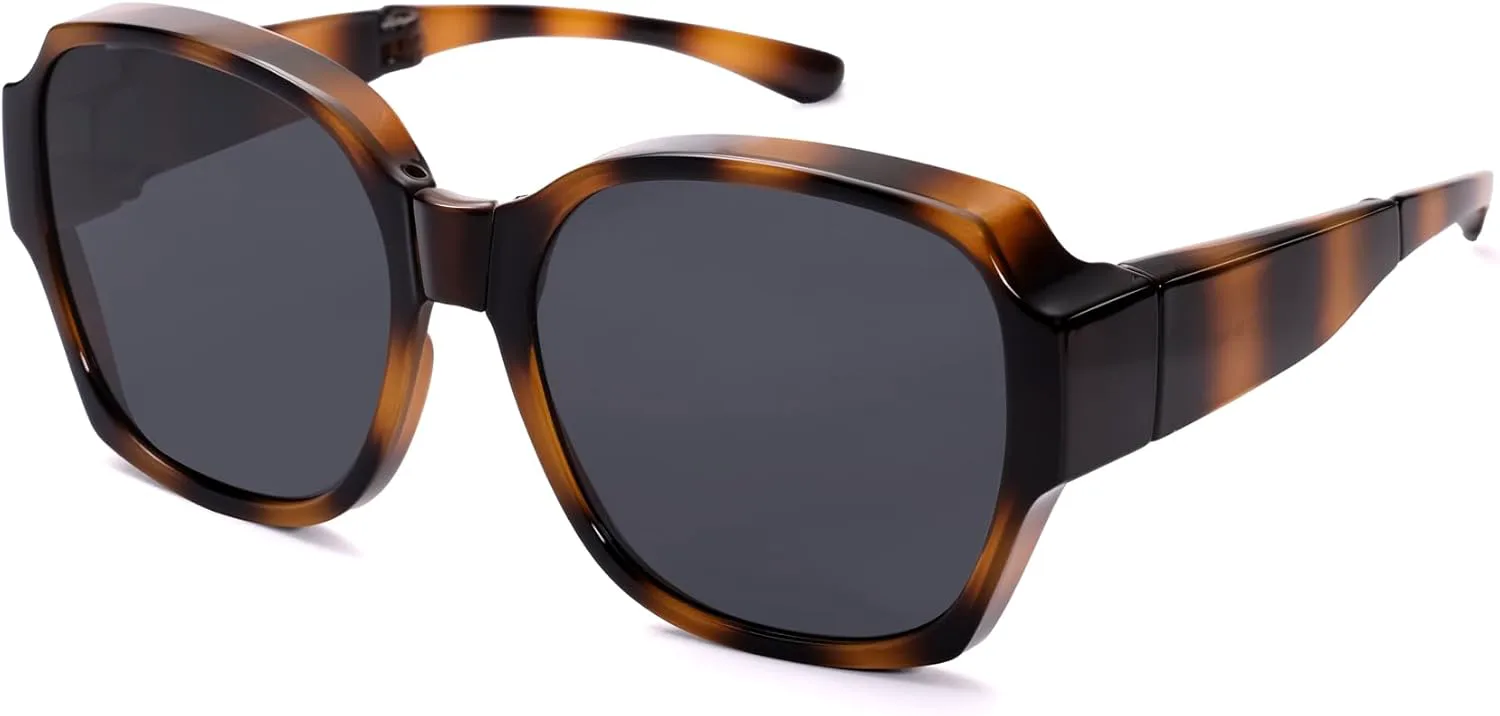 

Поляризованные солнцезащитные очки VANLINKER для мужчин и женщин, складные, легкие, модные, увеличенного квадратного размера, модель VL9894, Tortoise Frame Grey Lens