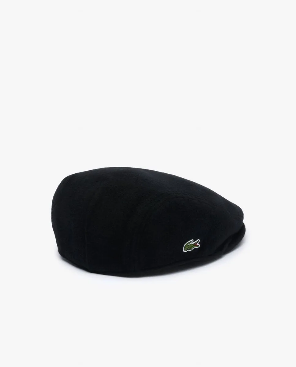 

Унисекс берет из комбинированных тканей Lacoste, черный