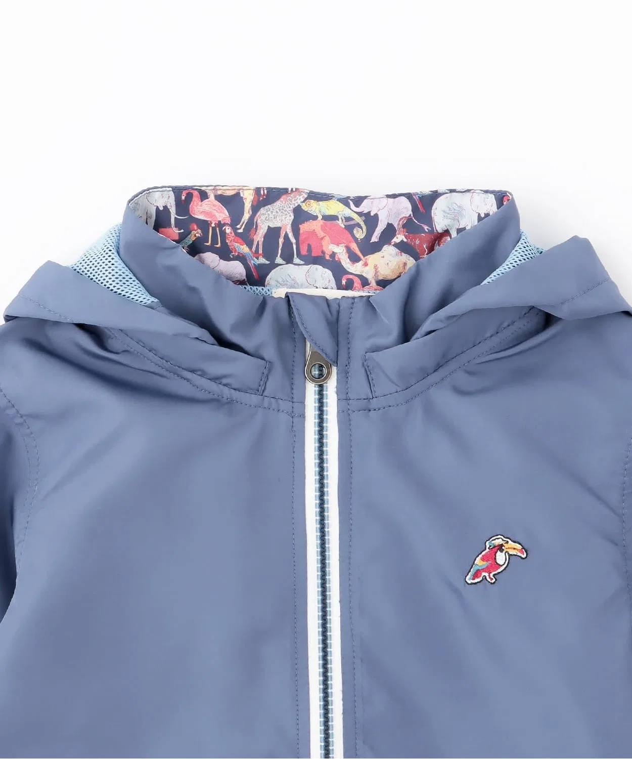 Ветровка с вышивкой тукана бренд Mujiwindbreaker, цвет тёмно-синий — фото 4