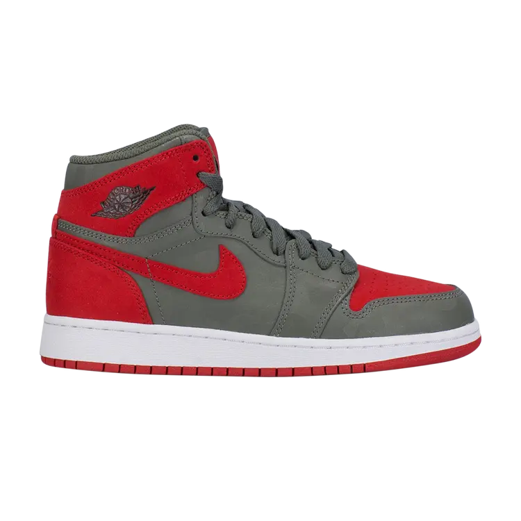 

Кроссовки Air Jordan 1 Retro Hi Prem BG 'Bred Camo', красный