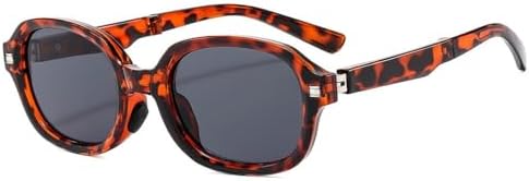 

Ретро-очки овальной формы, складные, для женщин и мужчин, 2027 года выпуска, портативные, легкие, солнцезащитные очки с защитой от УФ-излучения UV400 MTZJH, Leopard Tea