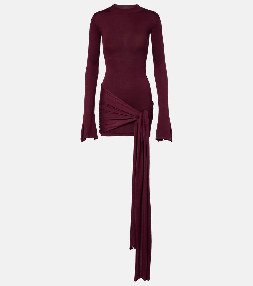 

Мини-платье из смесового джерси с драпировкой Aya Muse, Fig