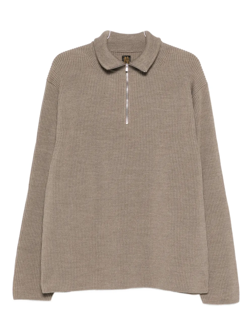 

Рифлёный свитер на молнии Batoner Japan, коричневый