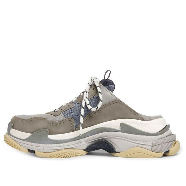 

Тапочки triple s mules 'grey blue double foam and mesh' Balenciaga, серый