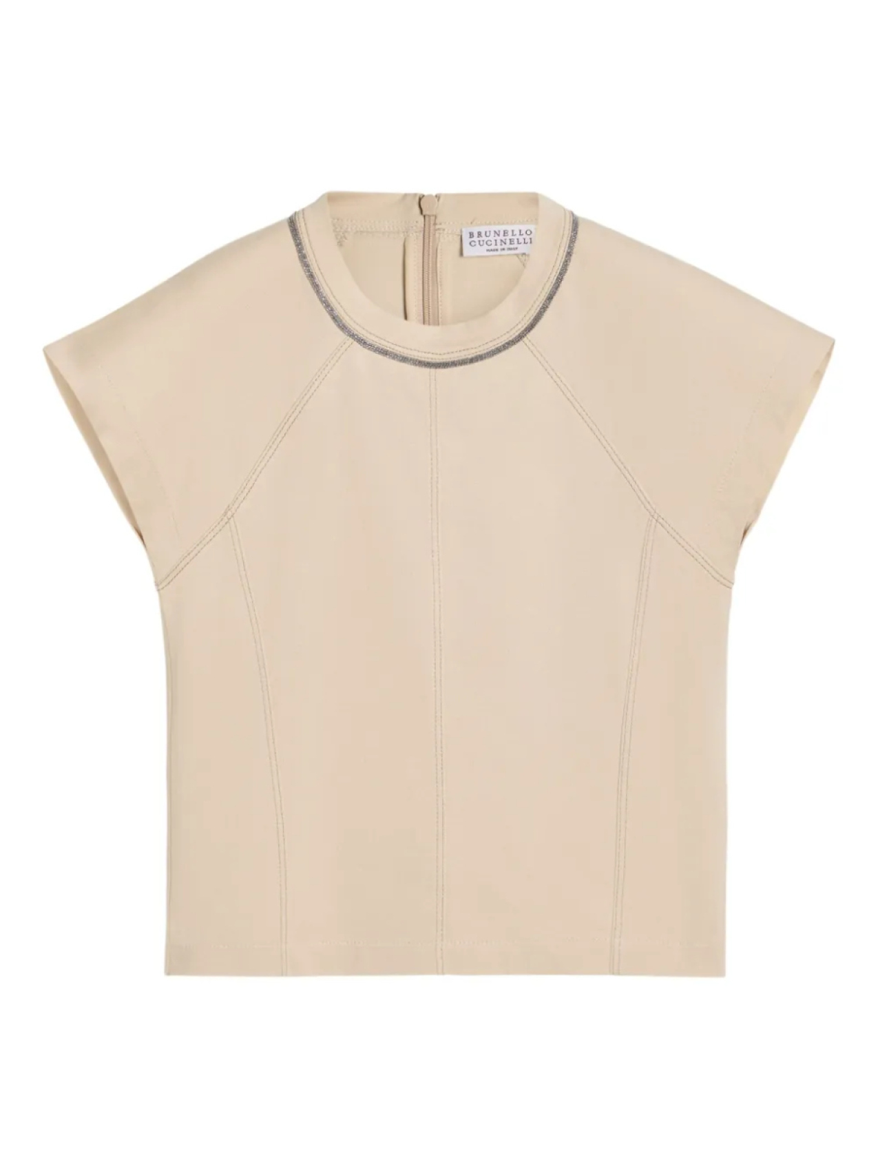 

Детский структурированный топ с рукавами-крылышками Brunello Cucinelli Brunello Cucinelli Kids, нейтральный