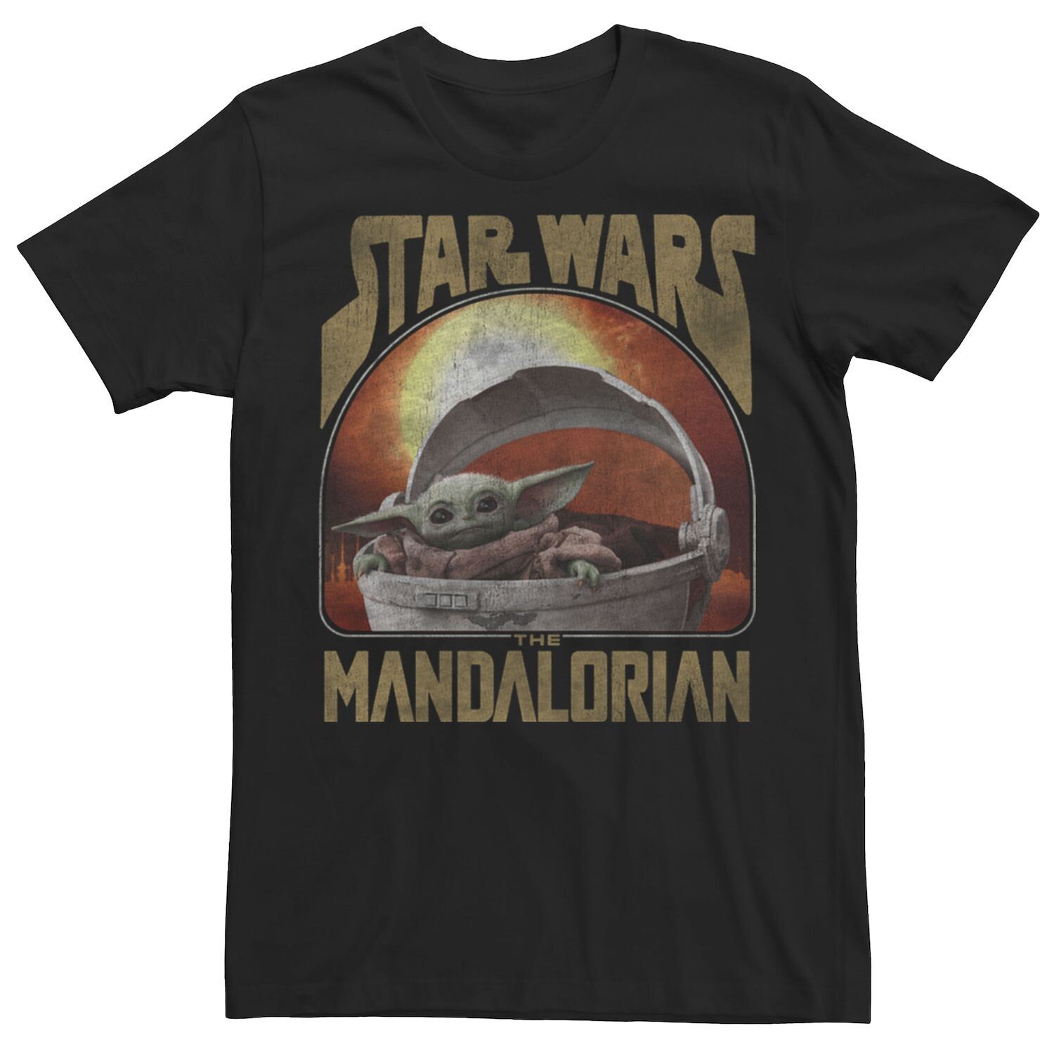 

Мужская футболка с логотипом Star Wars The Mandalorian The Child Sun Portrait Licensed Character