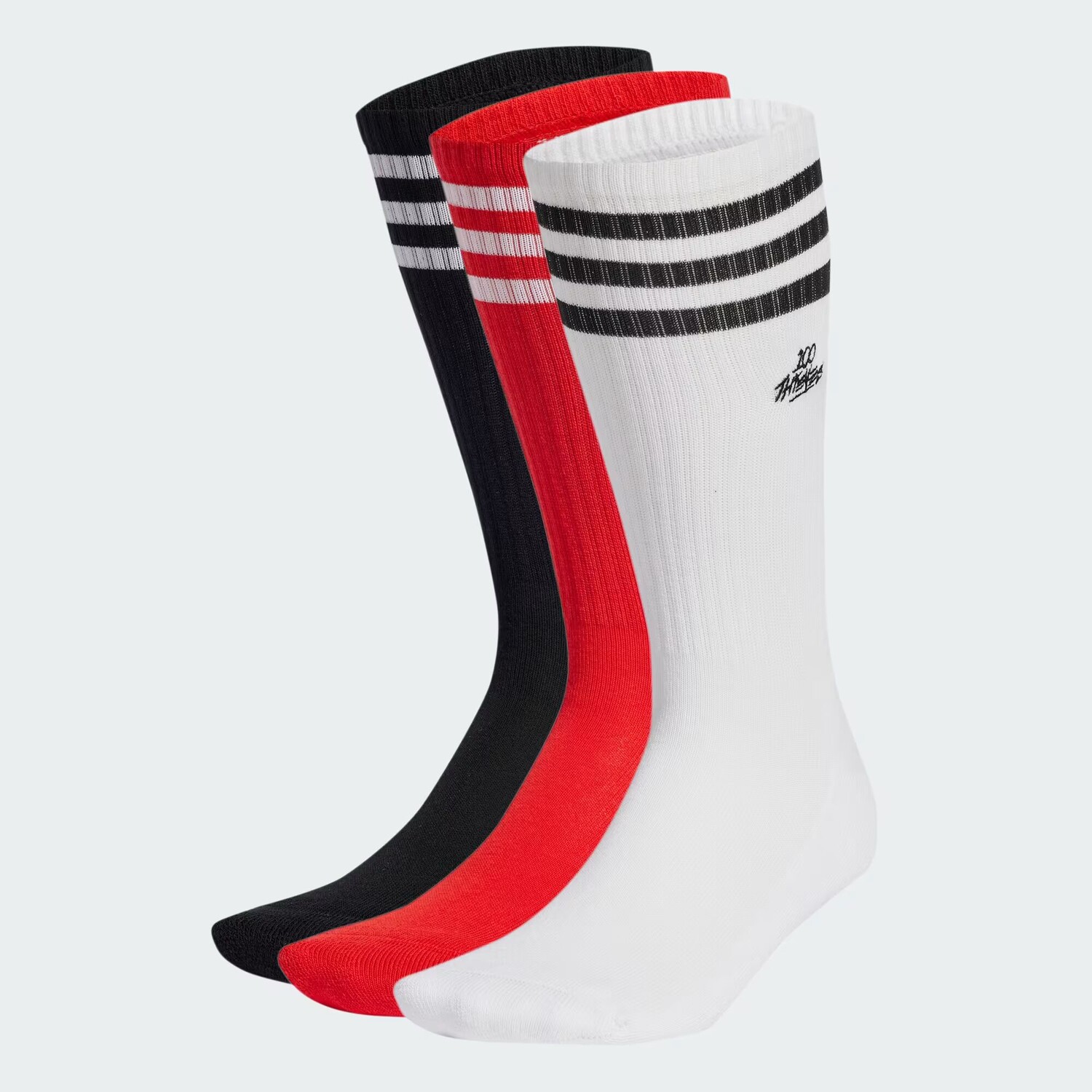 

100 Thieves Носки Adidas, цвет White/Red/Black