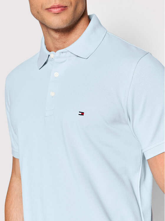 Рубашка поло облегающего кроя MW0MW17771 Tommy Hilfiger, голубой — фото 4