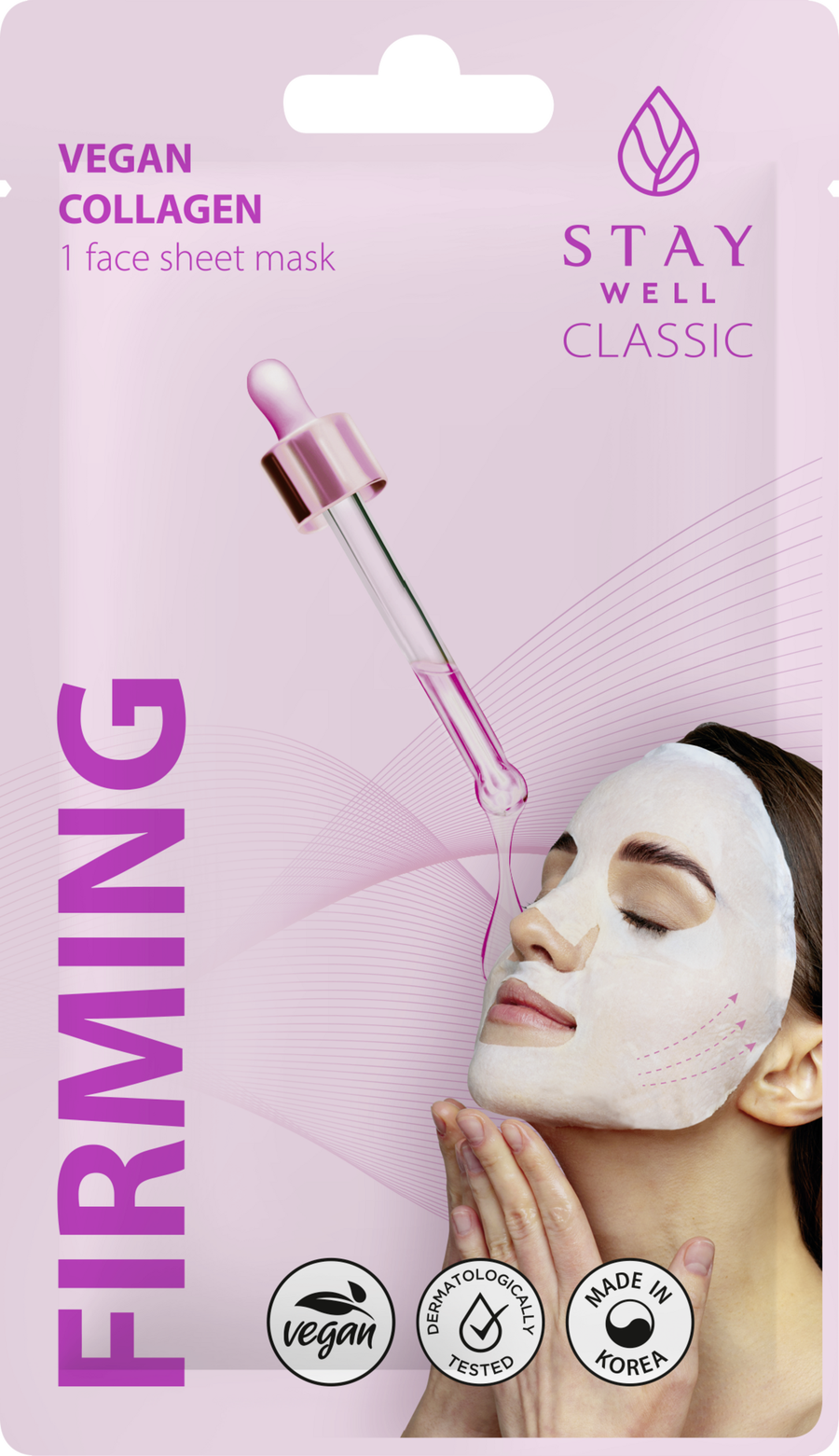 

Маска для лица STAY WELL Classic sheet mask - Vegan Collagen Firming