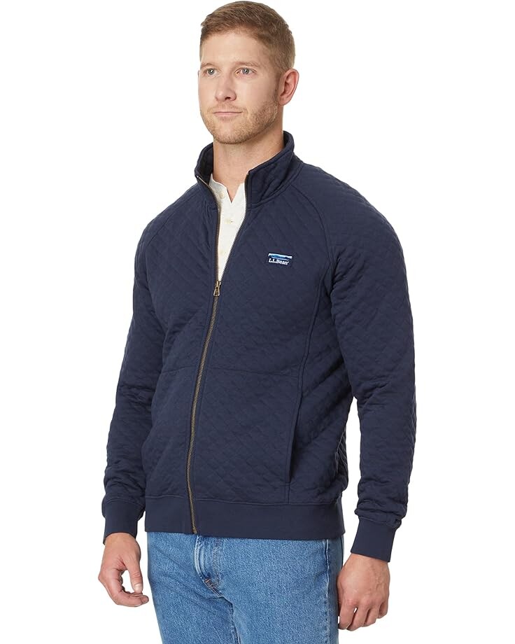 

Толстовка L.L.Bean Quilted Sweatshirt Full-Zip, цвет Classic Navy