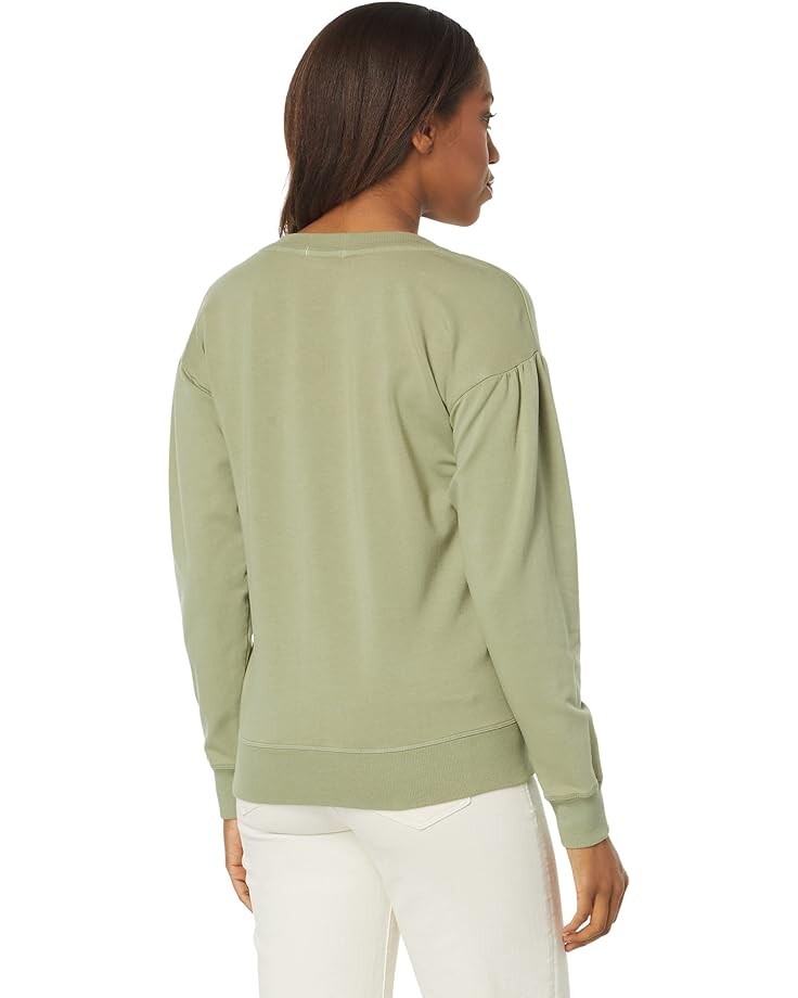 

Толстовка Mod-o-doc Lightweight French Terry Long Sleeve Puff Sleeve V-Neck Sweatshirt, цвет Forest Fern