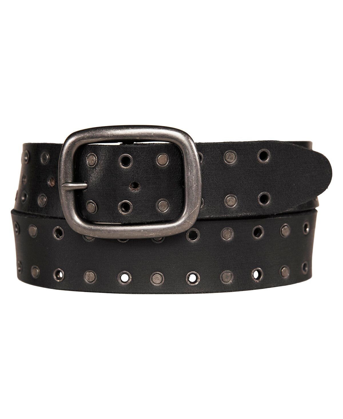 

Мужской кожаный ремень с люверсами и заклепками Lucky Brand
