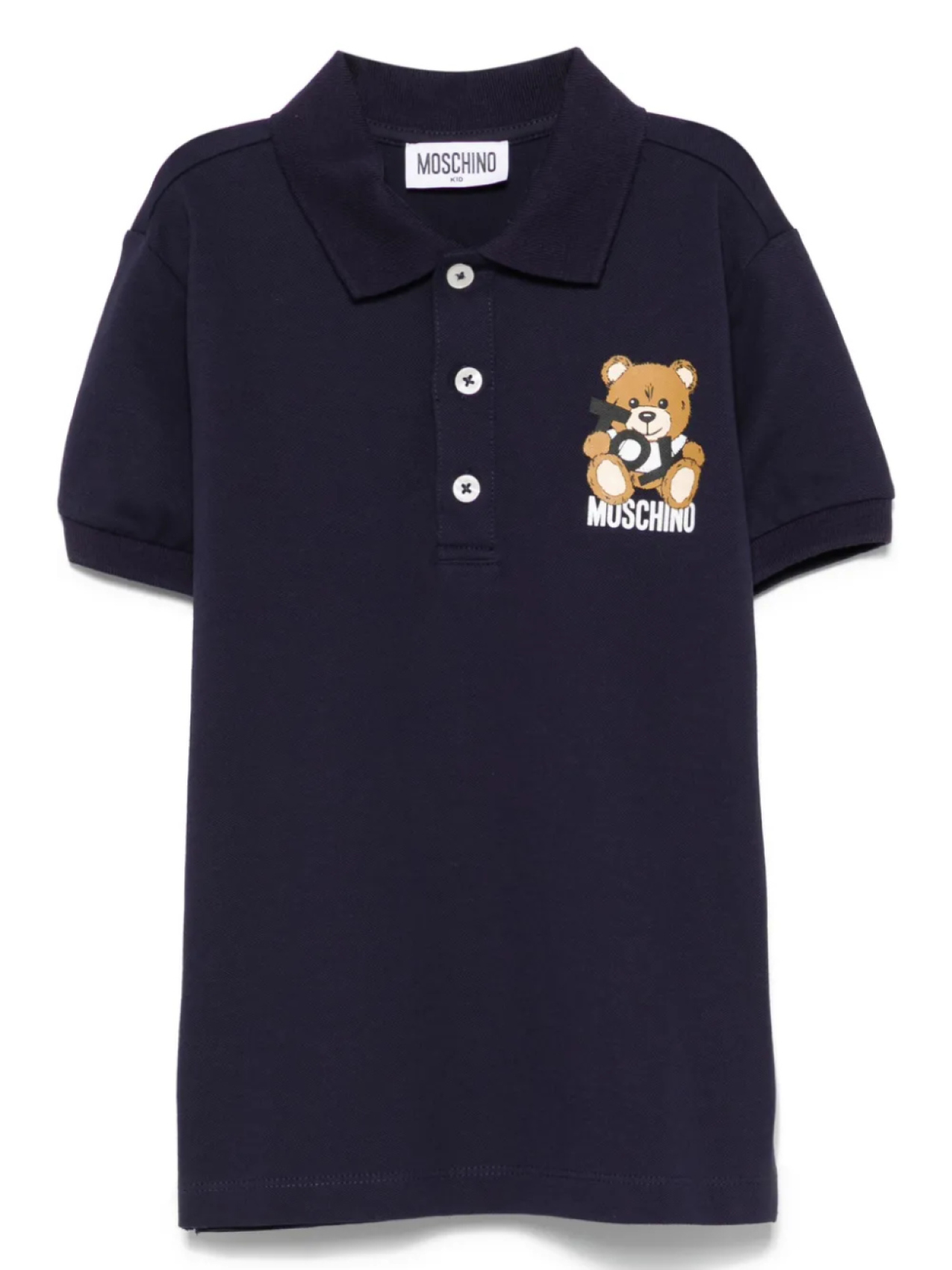 

Moschino Kids рубашка поло с декором Teddy Bear, синий