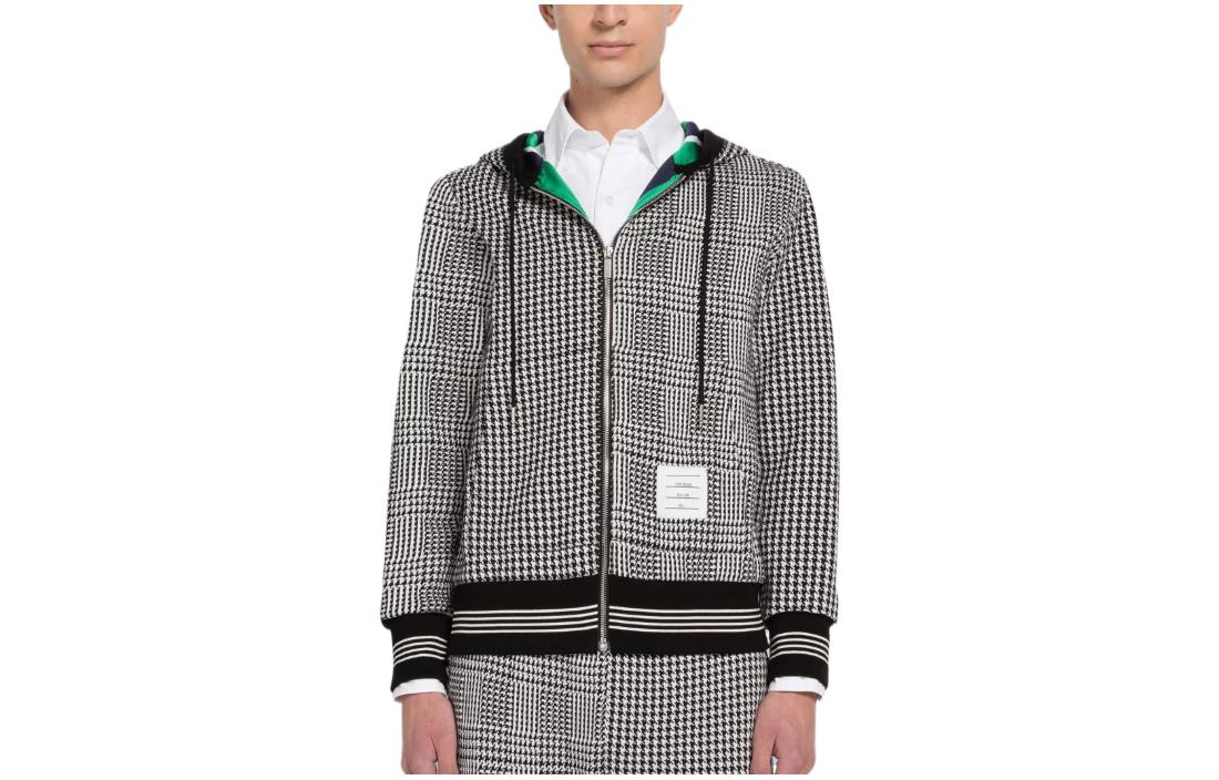 

Куртка мужская черно-белая THOM BROWNE, Черный, Куртка мужская черно-белая THOM BROWNE