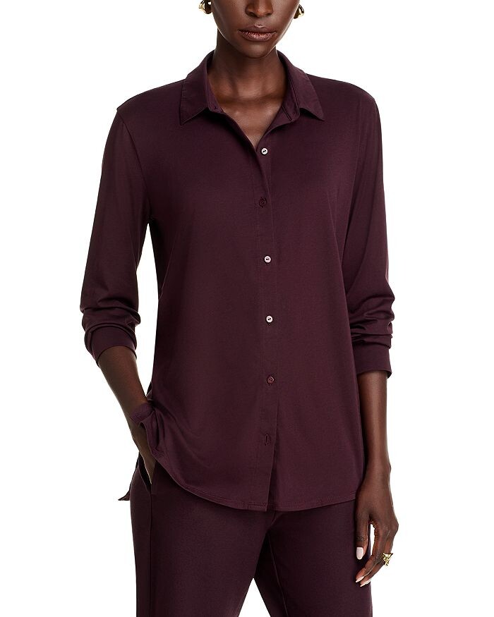

Легкая рубашка с классическим воротником Eileen Fisher, фиолетовый