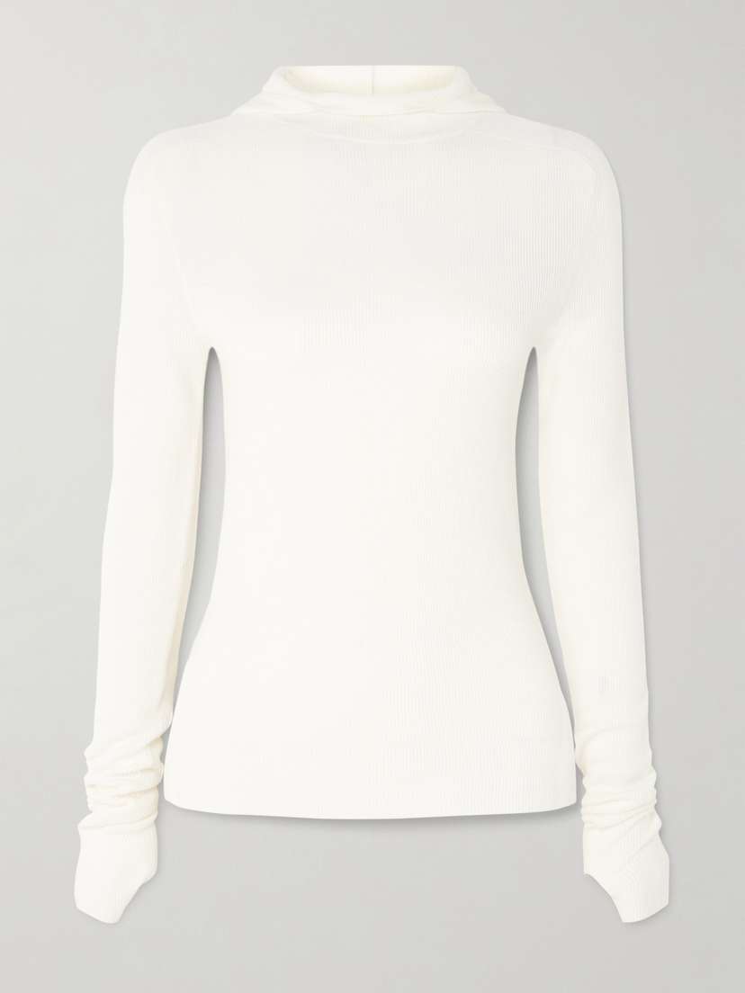 

Топ с капюшоном «Даная» из ребристой ткани The Frankie Shop, белый