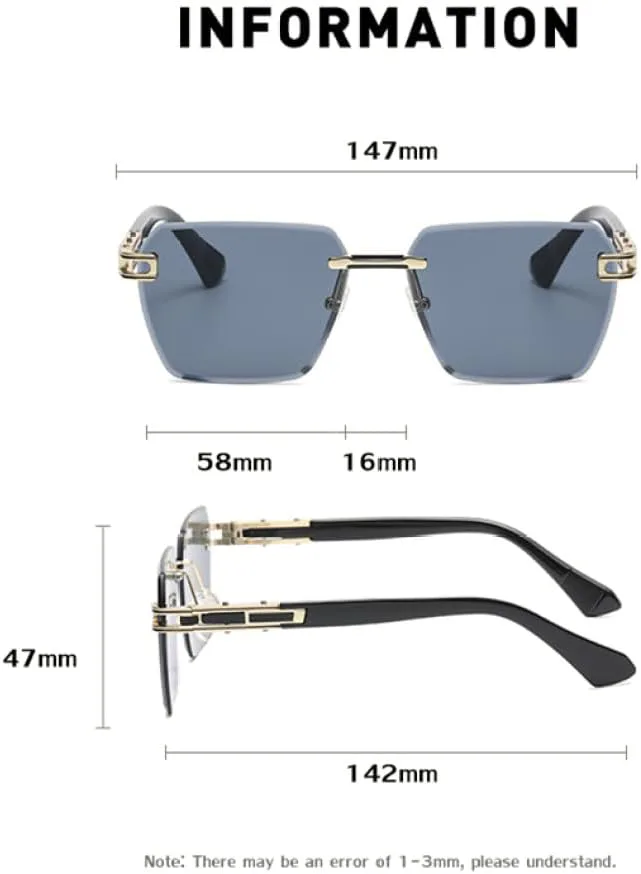 

Солнцезащитные очки MUTYNE без оправы, квадратные, для женщин, без оправы, для мужчин, с градиентными линзами, металлическая оправа, маленькие очки, C7 Green