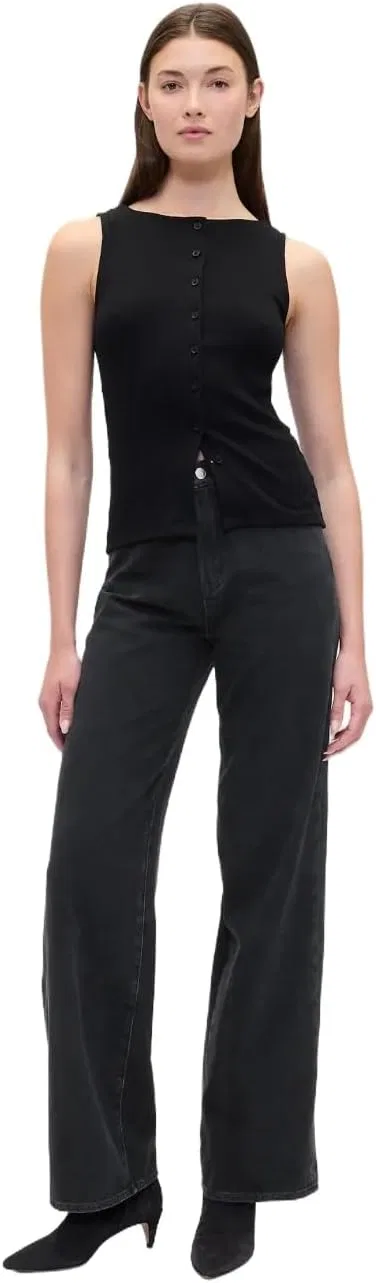 Джинсы с высокой посадкой GAP, Washed Black