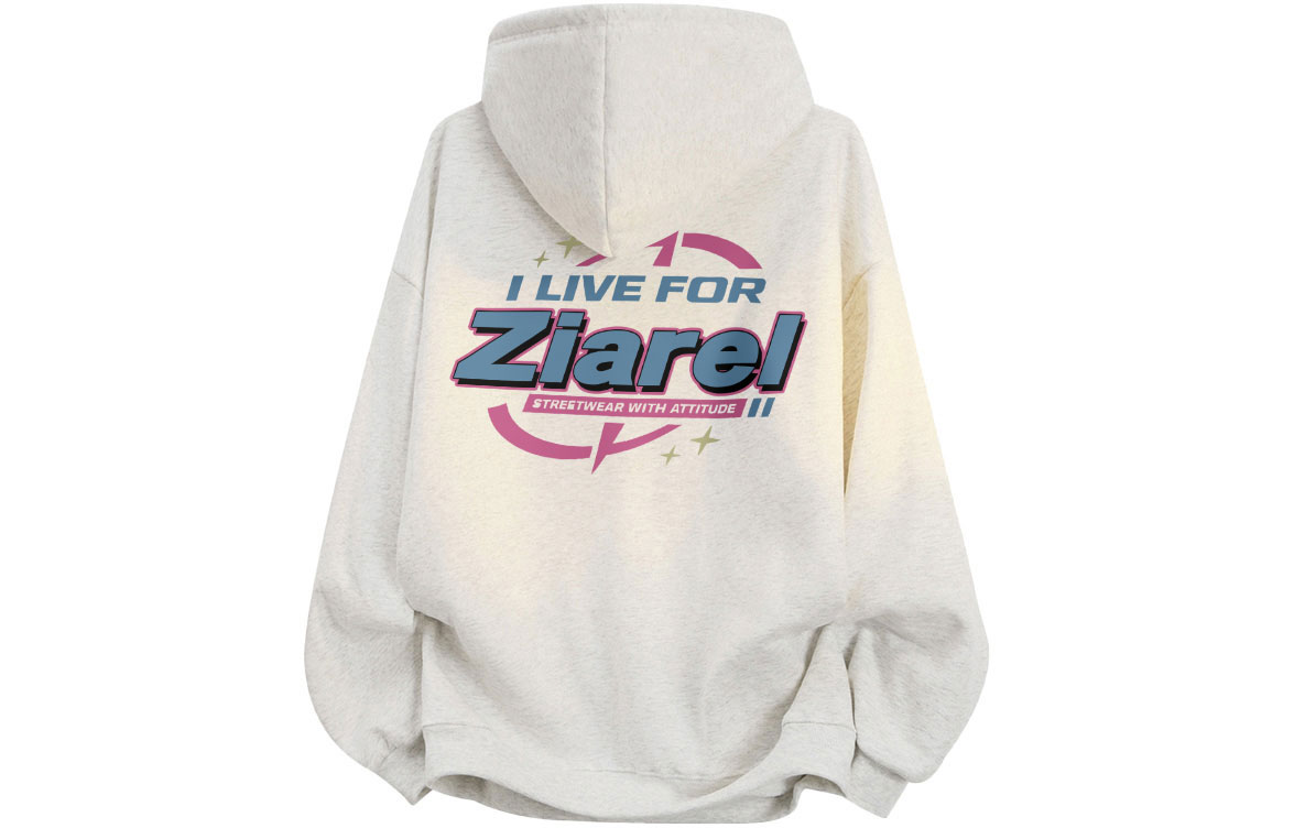 

Толстовка Unisex Hooded Moderate Heavyweight ZIAREL, белый heather серый