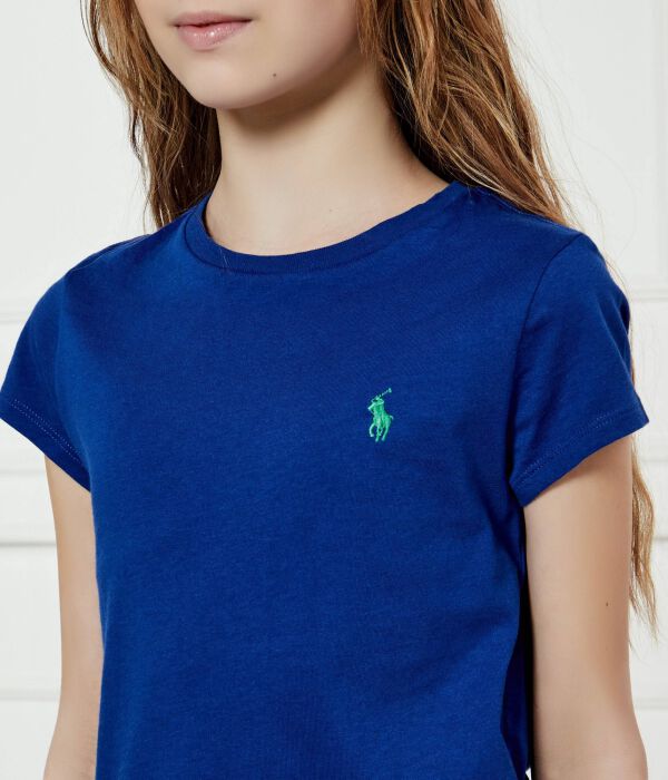 Футболка детская Polo Ralph Lauren однотонная, синий — фото 4