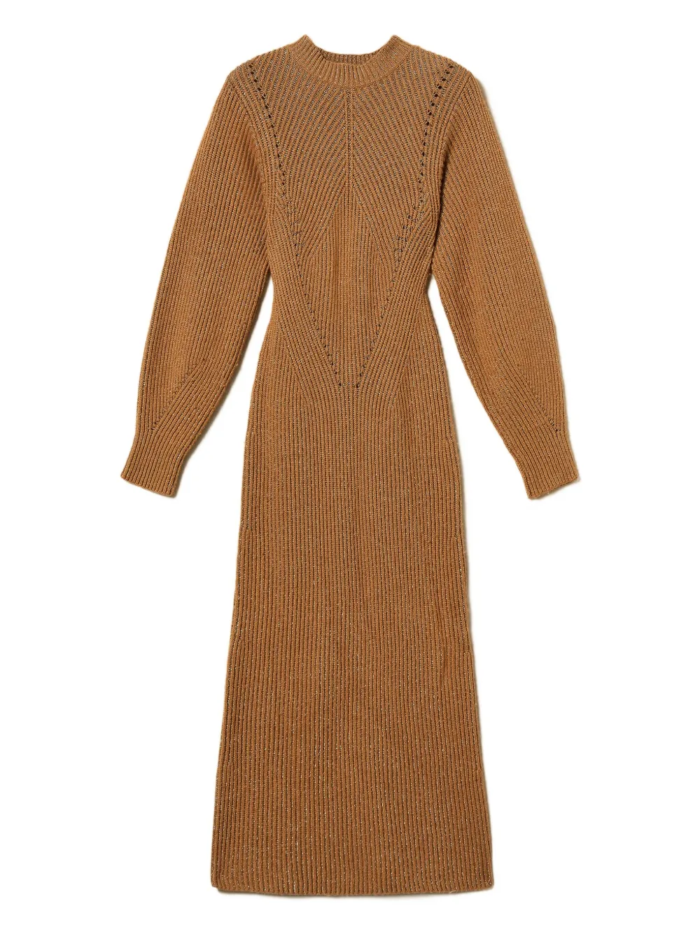 

Платье в рубчик с люрексом TWINSET, коричневый