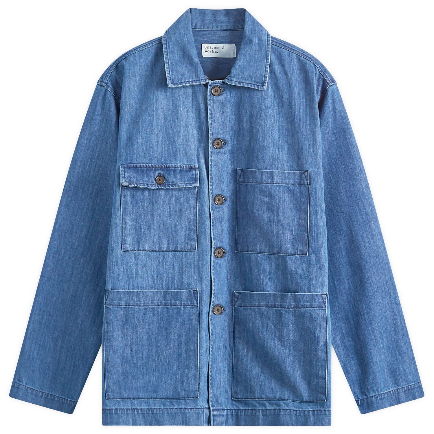 

Рубашка Universal Works Dockside Denim Overshirt, цвет Indigo