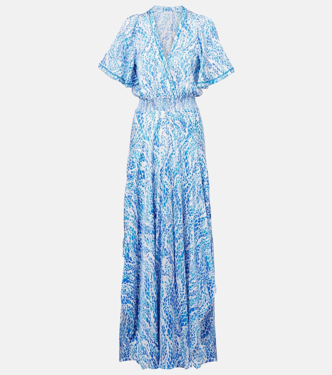 

Печатное макси-платье Mabelle Poupette St Barth, Blue Wavy Animalier