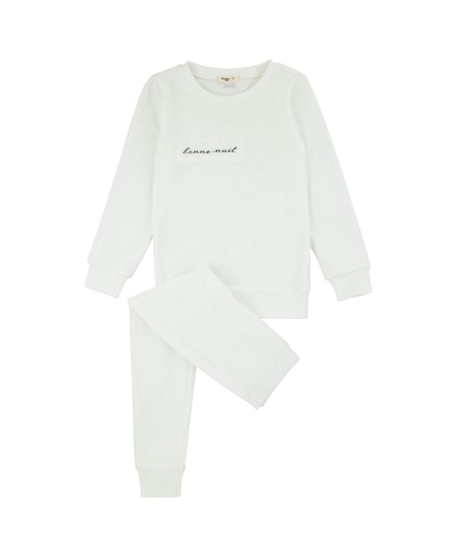 

Комплект домашней одежды из велюра с нашивками для девочек постарше, состоящий из двух предметов NoggiWear, White