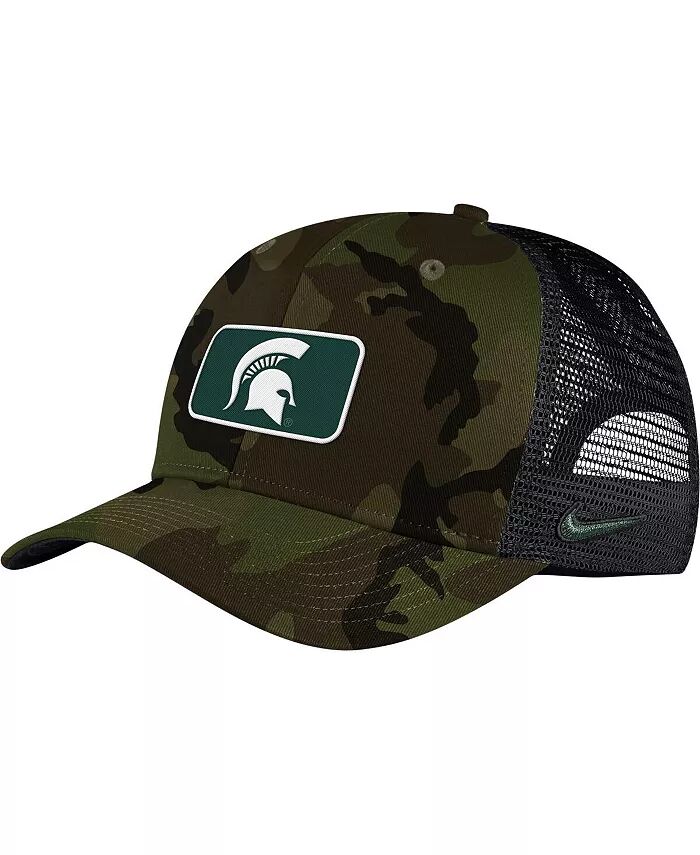 

Мужская кепка-кнопка Trucker Snapback, черная, камуфляжная, Michigan State Spartans Classic99 Nike