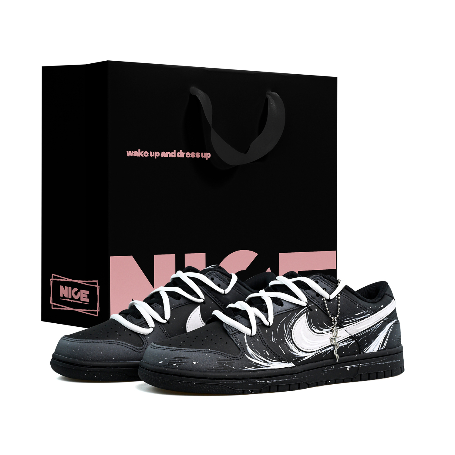 

Nike Кроссовки для скейтбординга Dunk с амортизацией, износостойкие, легкие, низкие, мужские, черные