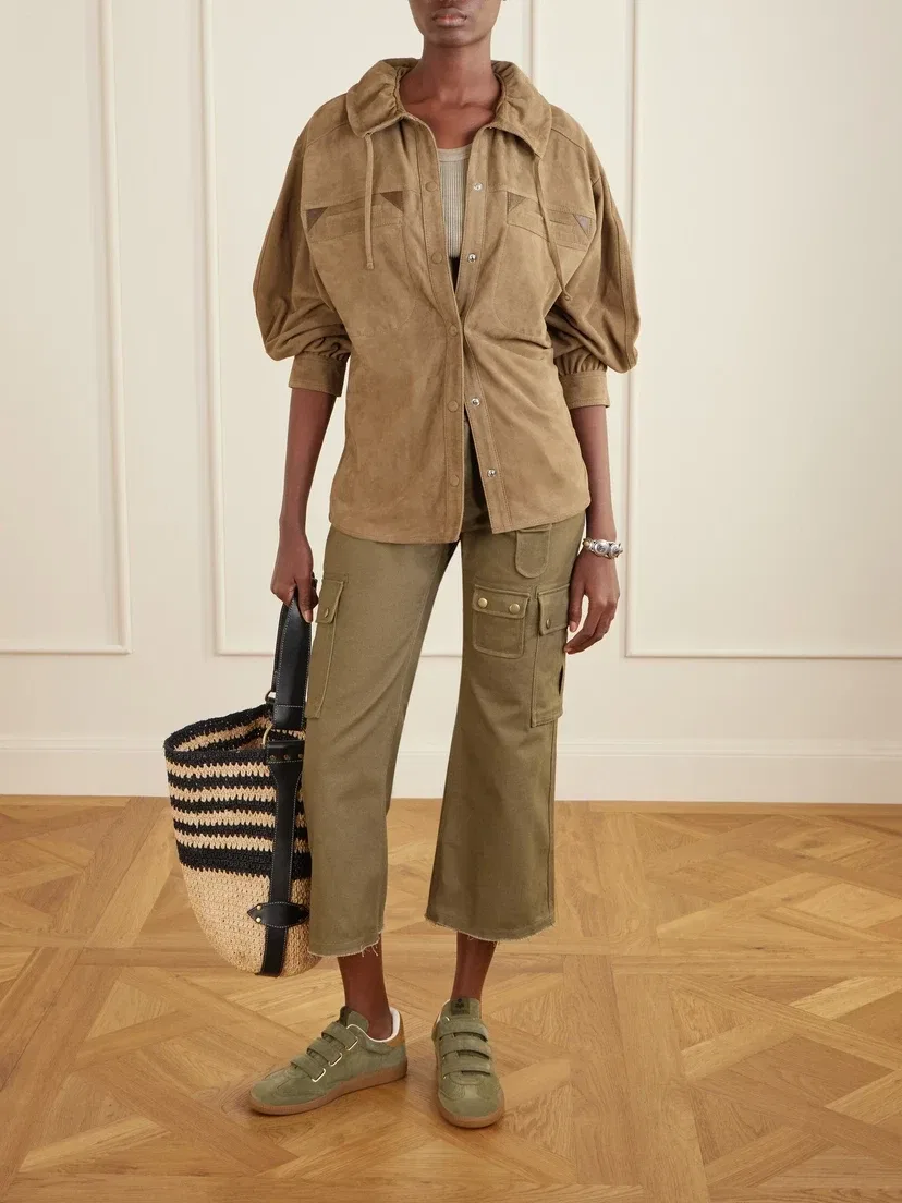 Кроссовки Beth из замши ISABEL MARANT, хаки — фото 4